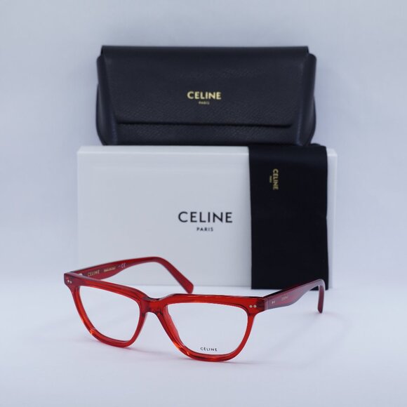 Final Price! Celine CL50009I 066 Shiny Red Eyeglasses 53mm - Picture 1 of 11